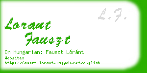 lorant fauszt business card