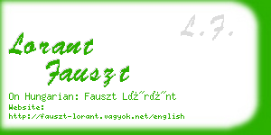 lorant fauszt business card